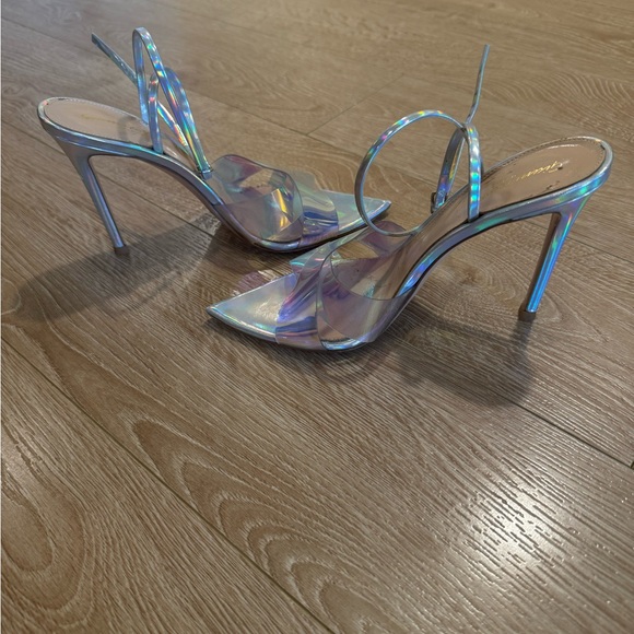 Gianvito Rossi Silver Hologram Stark Heeled Sandals - Picture 4 of 7